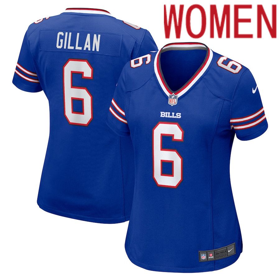 Women Buffalo Bills 6 Jamie Gillan Nike Royal Game NFL Jersey
